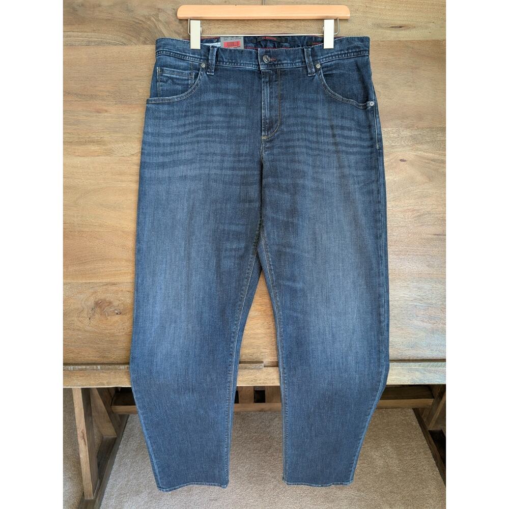Alberto Jeans Mens 34x34 Blue Denim Super Stretch Modern Fit Straight 5017 NWT - Picture 1 of 7